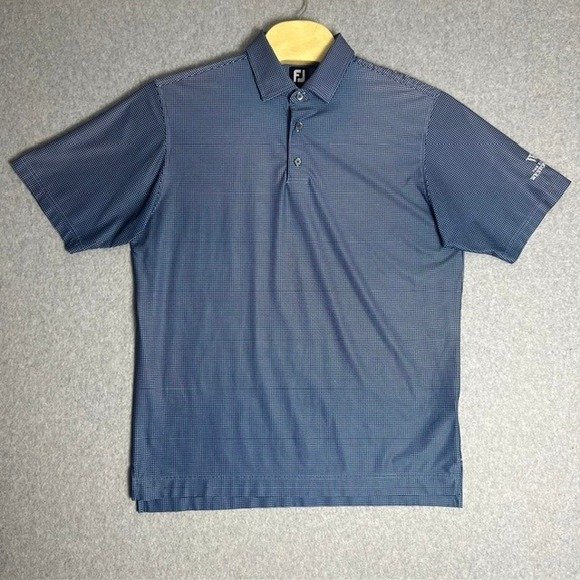 FootJoy Other - FootJoy Men's Blue Houndstooth Weston Hills Logo Polo Shirt Size‎ Large